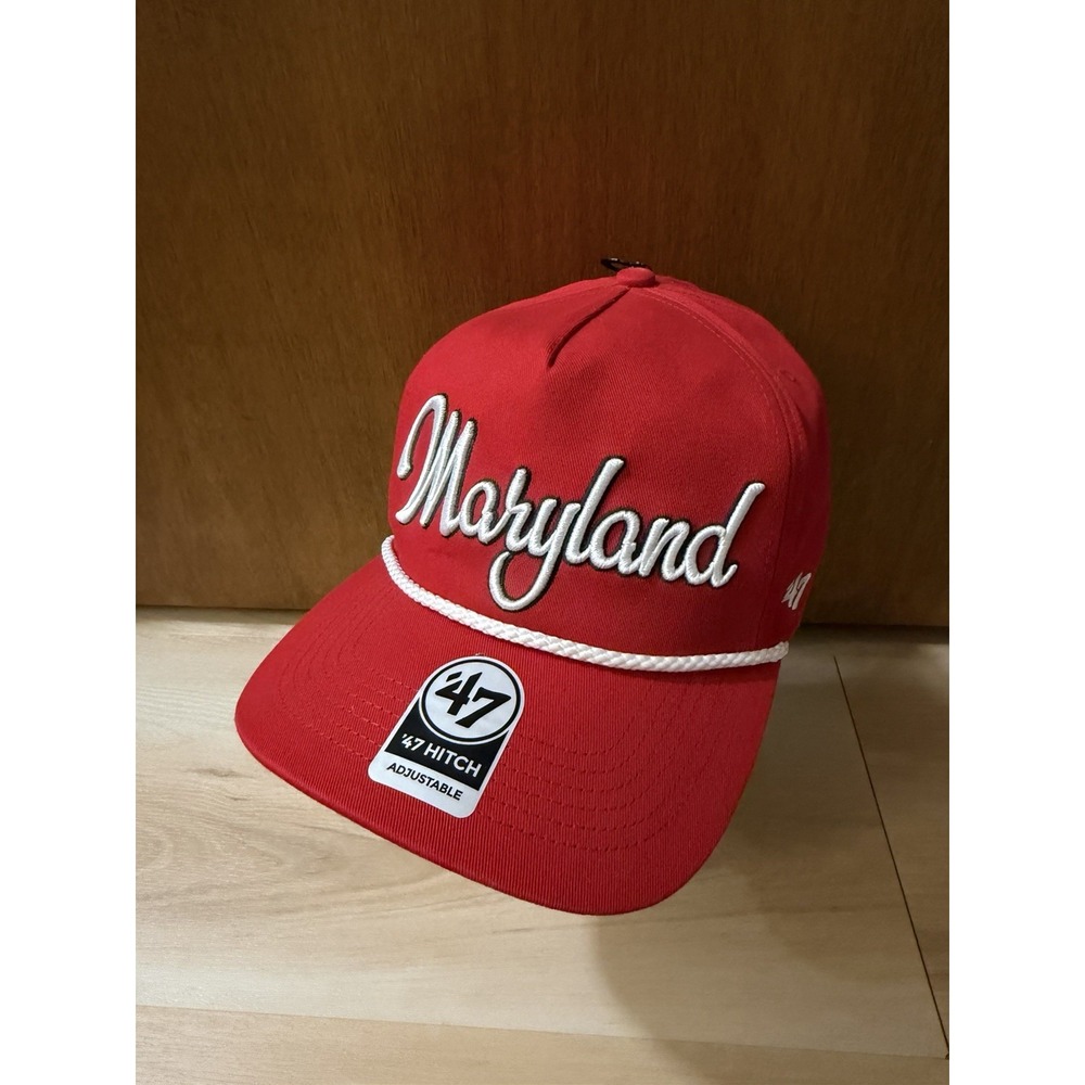 Maryland Terrapins NCAA '47 Brand Red Hitch Rope Adjustable Snapback Hat